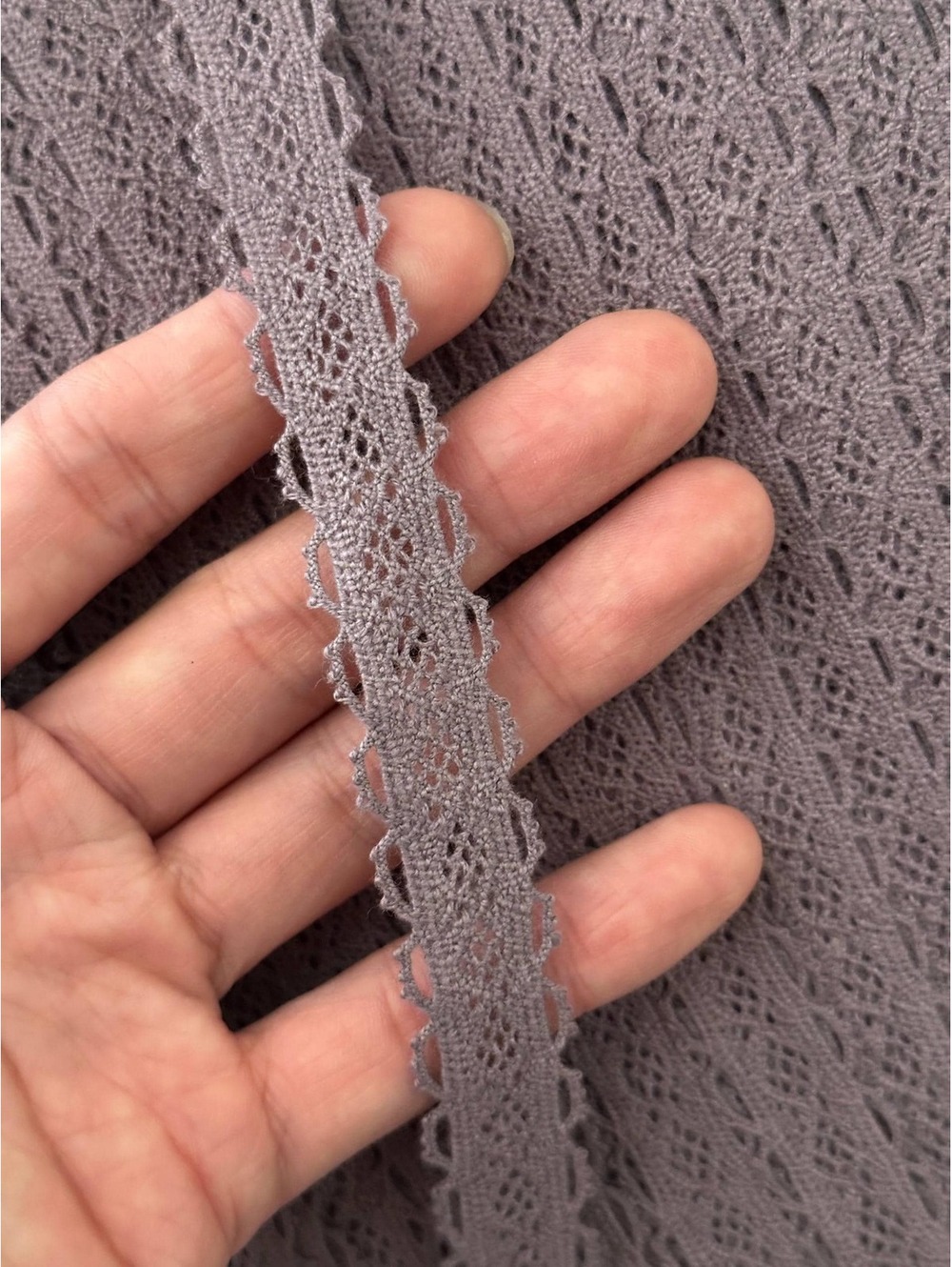 10Yds Non-Stretch 0.6" Mauve Purple Crochet Knit Lace Trim, Craft Wholesale